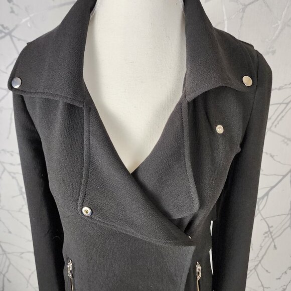 Wilfred Black Japanese Crepe Mayet Moto Jacket - Picture 3 of 10